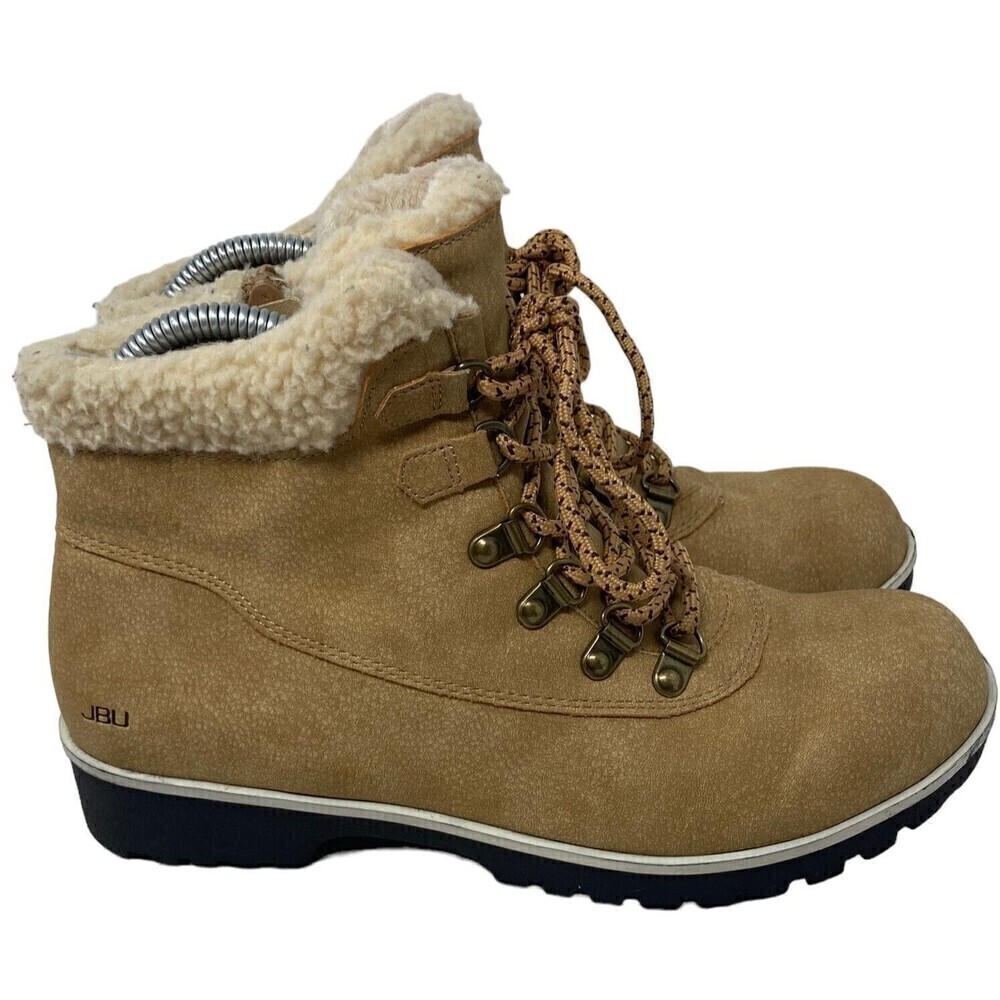 Jbu Women's Blue Creek Water-Resistant Lace-Up Booties Women's Size 8 Shoes Tan